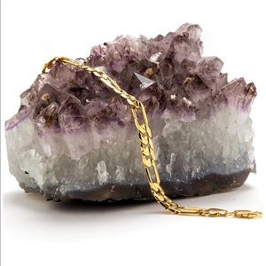 24K Gold Figaro Bracelet 7mm